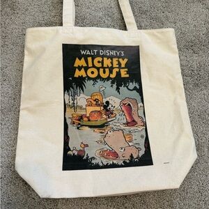 Disney Cream Tote with Mickey Mouse Graphic